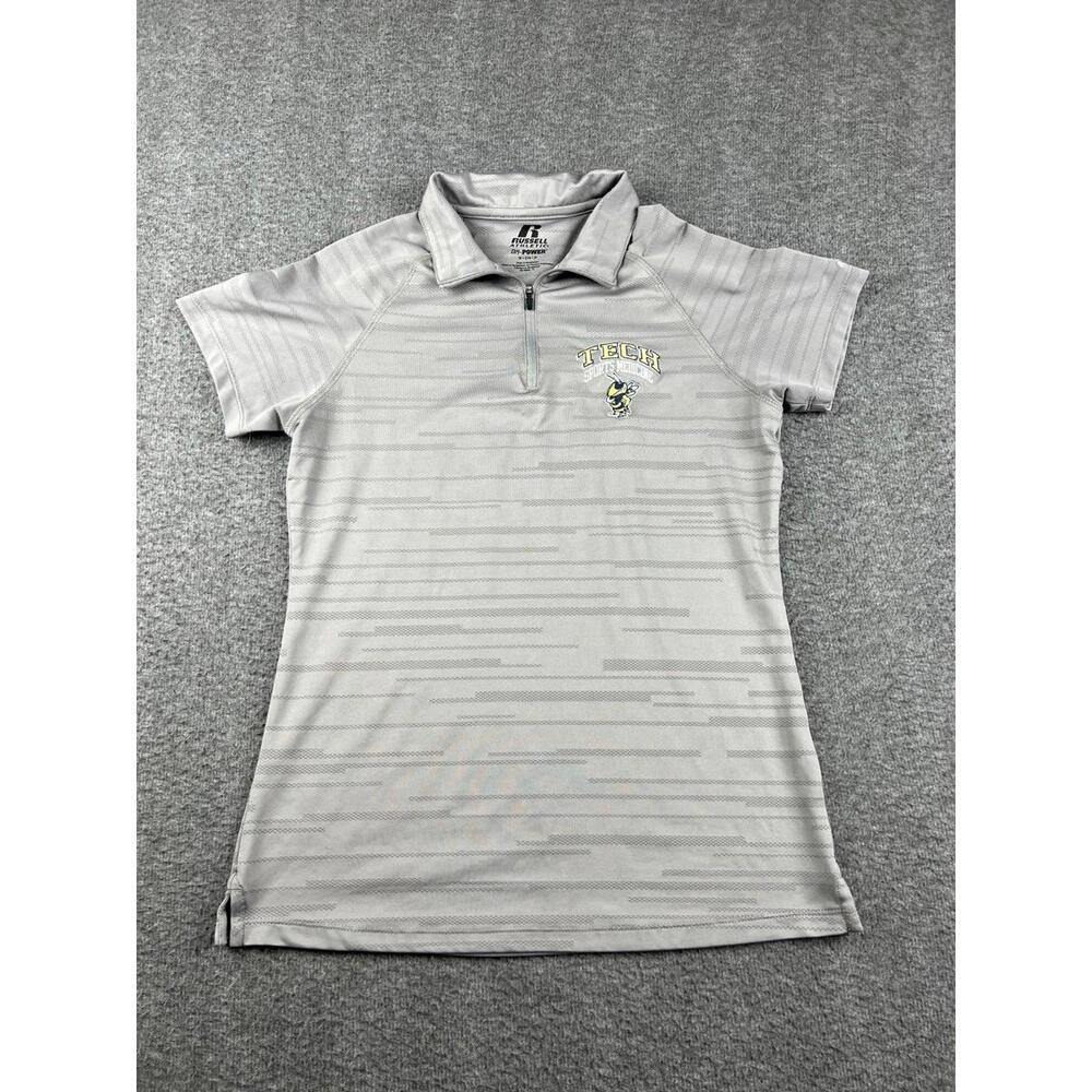 Russell Athletic Womens Dri Power Gray Polo‎ Shirt Size S